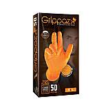 Silné jednorázové rukavice pro mechaniky Grippaz Orange, nitrilové, 50 ks