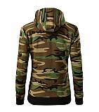 Dámská maskovaná mikina Malfini CAMO ZIPPER C20, zeleno-hnědá