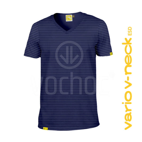 Pracovní triko do "V" CHAMEO VARIO V-NECK ESD, navy