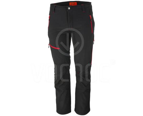 Zateplené softshellové kalhoty Bennon FORCE TROUSERS, černo-červené