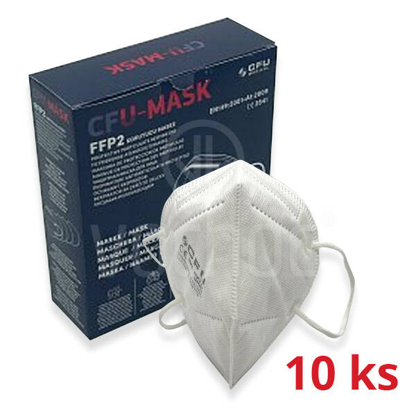 Respirátor FFP2 NR bez ventilku 10ks, bílý