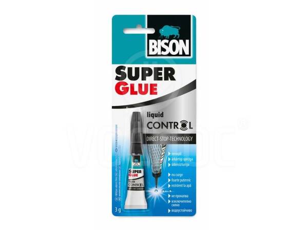 Sekundové lepidlo v tubě s dávkovačem BISON SUPER GLUE CONTROL 3 g