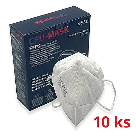 Respirátor FFP2 NR bez ventilku 10ks, bílý